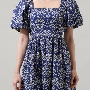 NWT Viridiana Floral Eyelet Sonora Bubble Sleeve Babydoll Dress